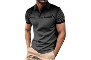 Men's Shirts Short Sleeve Button Collar Printed Golf Tshirts Big and Tall Business Casual Work Shirt Fashion Tops