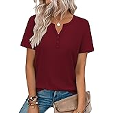 Zeagoo Womens Summer Tops V Neck Short Sleeve Shirts Dressy Casual Blouse Spring Vacation Tshirts Clothes
