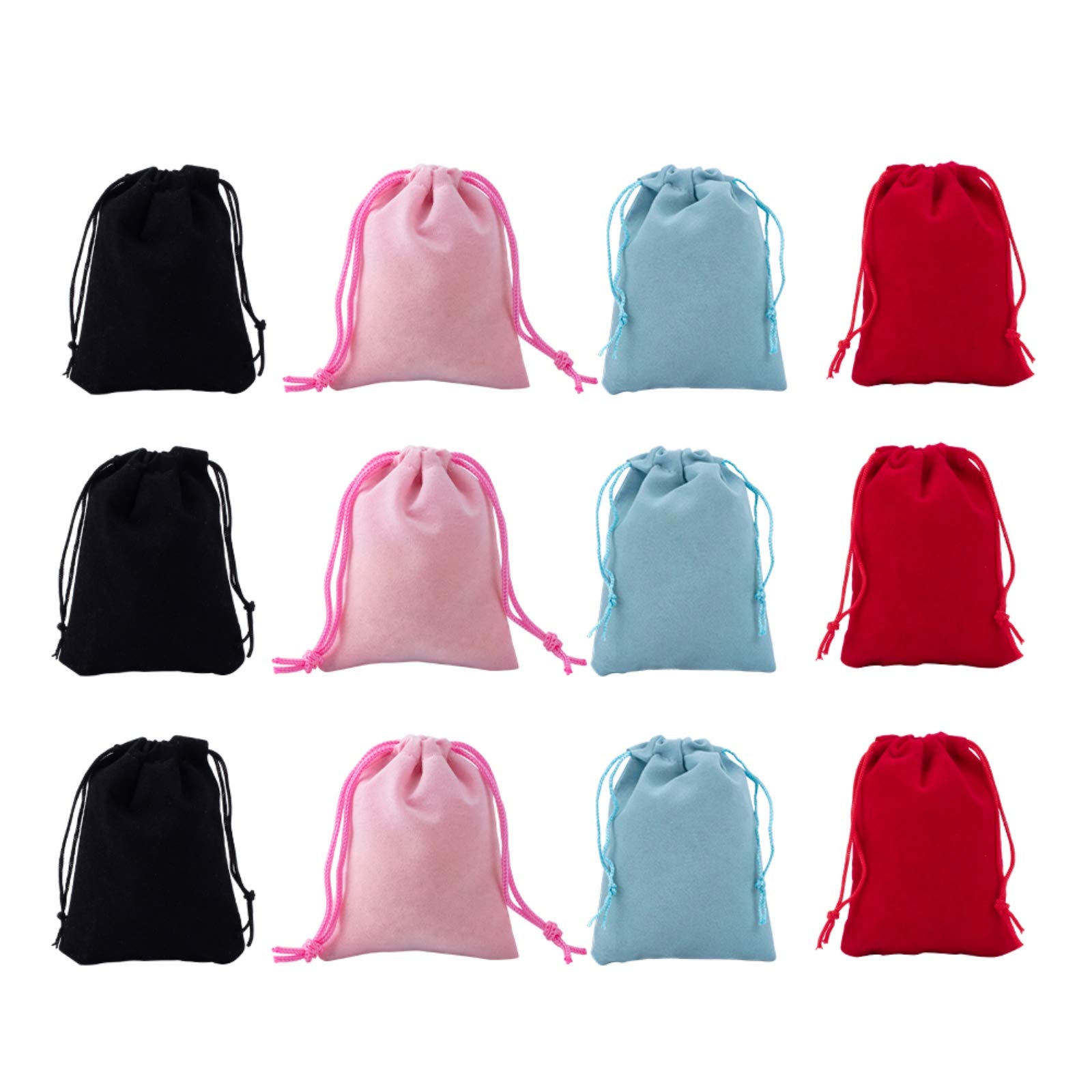 NBEADS 100 Pcs Velvet Drawstring Bags Wedding Party Favour Gift Bags Candy Bags Jewelry Pouches 9x7cm