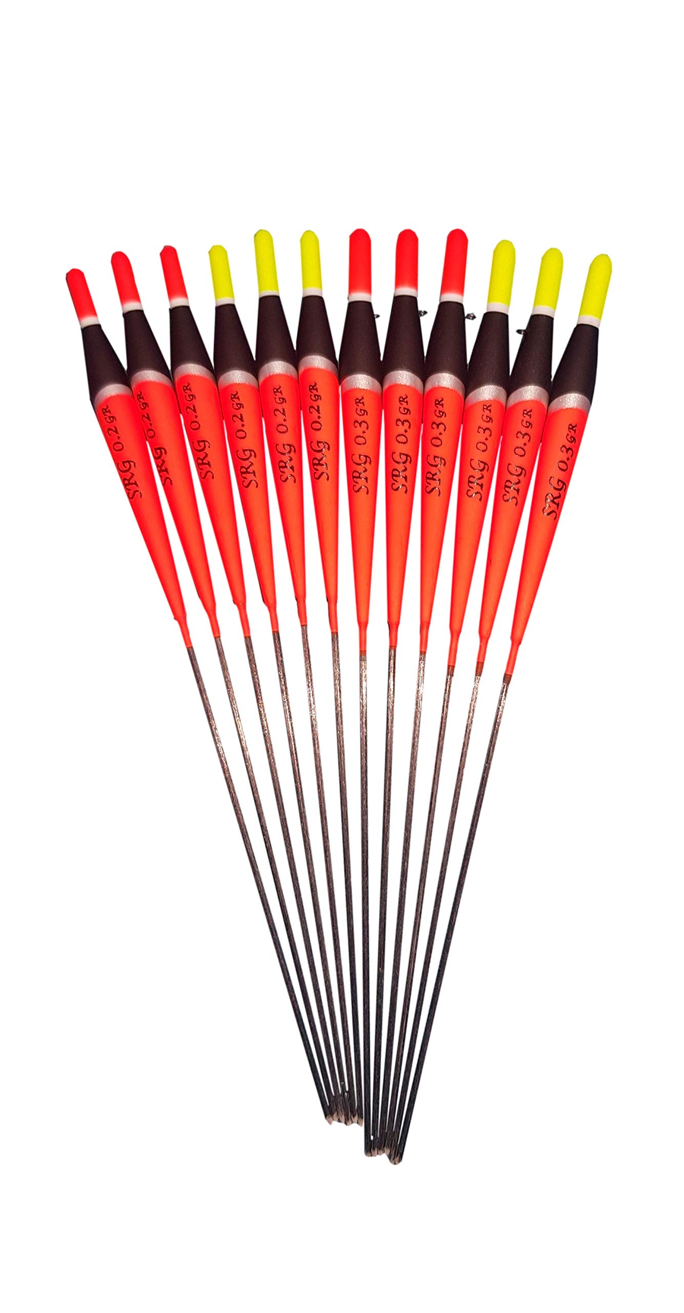 SRG Pole Floats 12 x Assorted Pole Floats (Pack L)