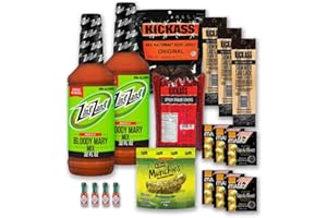 Ultimate Zing Zang Bloody Mary Kit - 18 Piece - Just Add Vodka - Gifts for Men and Women - Bloody Mary Accessories - Beef Snacks - Bloody Mary Mix - Beef Jerky Gift Baskets for Men - The LakeHouse