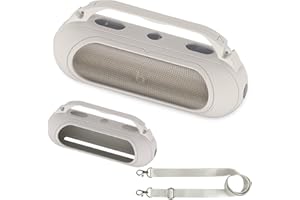 RAWECUD Silicone Cover Case for Beats Pill 2024 Wireless Bluetooth Speaker, Protective Stand Holder for Beats Pill Bluetooth Speaker Accessories with Should Strap (Gray Case only)
