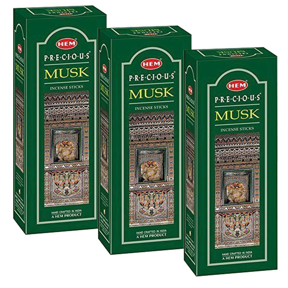 Hem Precious Musk Incense, 3 Boxes - (360 Sticks per order)