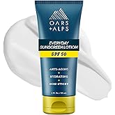 Oars + Alps SPF 50 Body + Face Sunscreen Lotion, No White Cast, 1pk, 6oz | Fragrance Free, Sunscreen for Men, Non Greasy, Water + Sweat Resistant, Lightweight, HI Reef Act 104 Compliant, Hydrating