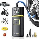 AUXITO Tire Inflator Portable Air Compressor - Air Pump for Car Tires with Digital Pressure Gauge, Cordless Rechargeable Battery, Emergency LED Light for Car Motorcycle Bike Ball, 150PSI, Auto Stop