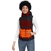ORORO Women's Heated Down Vest with Detachable Hood, 800 Fill Down, Heating Vest with USB-C Rechargeable Battery