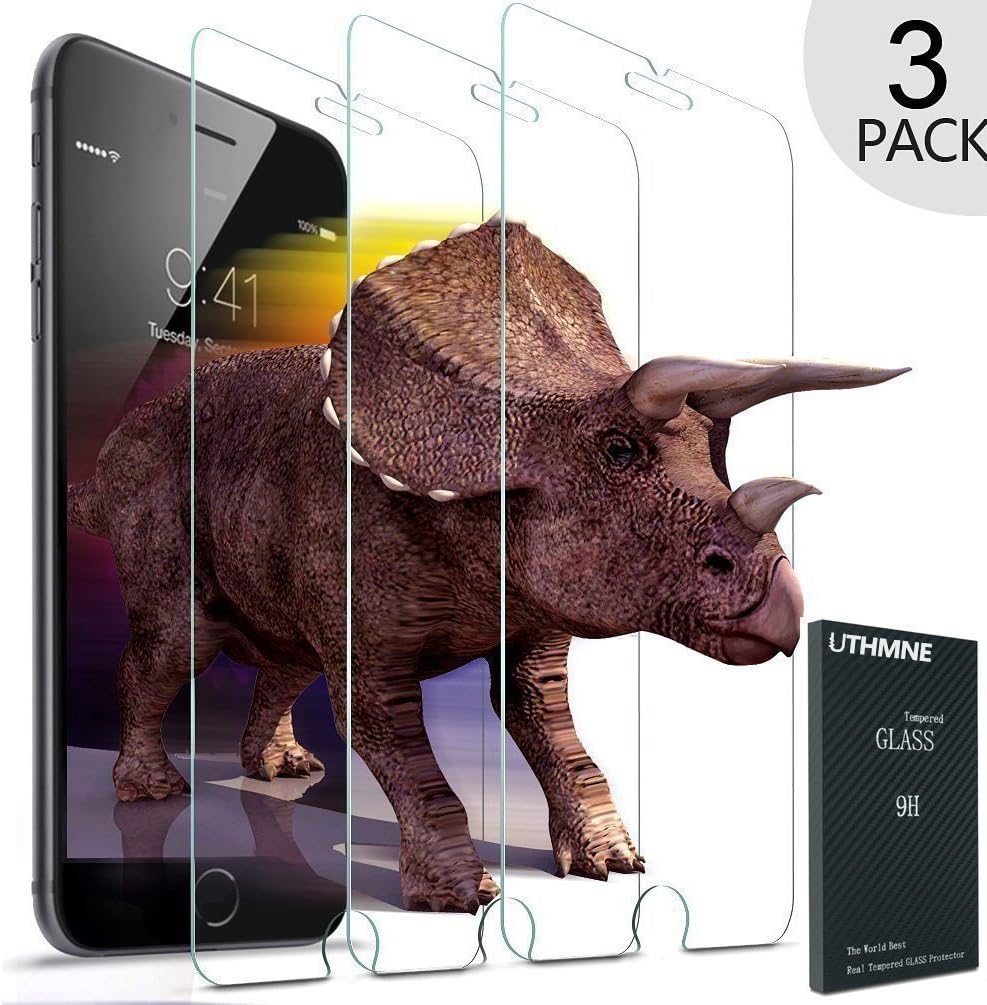 HeeBin 3-Pack iPhone 6 Plus / 6S Plus Screen Protector Glass, 0.3MM Slim And 9H Hardness Bubble Free, Anti-Fingerprint, Oil Stain&Scratch Coating
