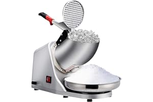 Gowintech 110V 300W Electric Countertop Shaved Ice Crusher Snow Cone Maker Machine Sliver 143lbs Per Hour