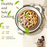 Overmont 26cm Enamelled Cast Iron Round Casserole Dish with Lid Pearl White view 4