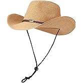Straw Cowgirl Hat for Women Cowboy Hats for Men Wide Brim Sun Hat Shapeable Western Hat Beach Hat