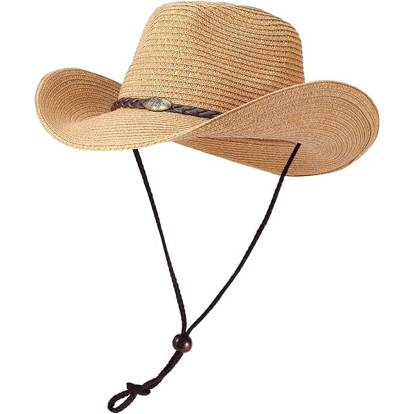 2115 Straw Beach Cowboy Hat For Women Shapeable Brim Western Cowgirl Hat (us, BESOOGII Straw Sun Beach Cowboy Hat for Women Short Brim  main image 3