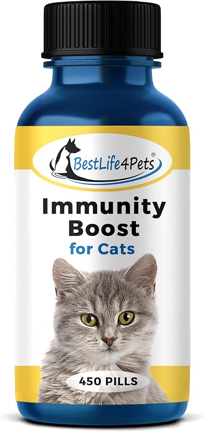 Amazon Com Bestlife4pets Immunity Boost For Cats Supplement Helps Your Feline S Respiratory And Digestive System Fight Off Colds And Infections All Natural No Fuss Remedy 450 Pills Pet Supplies