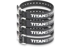 TITANSTRAPS Titan Industrial Straps – Strong & Simple Tie-Downs for Construction (Welders, DIY Home) & 1st Responders – 3 Year Warranty, Batch Tested – 70 lb. Working Load, 20" Length, Black, 4-Pack