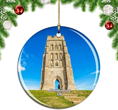 Amazon Weekinoイギリスイギリスglastonbury Torクリスマスデコレーションオーナメントクリスマスツリーペンダントデコレーションシティトラベルお土産コレクション磁器2 85インチ ボール おもちゃ