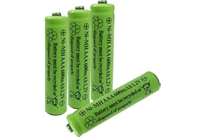 GSUIVEER AAA Nimh 600mAh 1.2v Rechargeable Battery for Outdoor Solar Lights Garden Lamp(4 Pack)