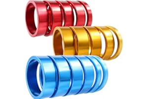 NEPIDOVS 16PCS Bicycle Headset Spacer Bike Handlebar Stem Spacers Threadless Aluminum Alloy Headset Stem Spacer Set Fit 1 1/8