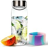 Blex 34 Oz Borosilicate Glass Water Bottle | Glass Bottle with Leak-Proof Steel Lid, Non-Slip Sleeve, Handle | BPA-Free, Non-Toxic, Thermal Stable, Perfect for Home, Gym, or Travel