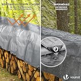 VOUNOT 3x4m Tarpaulin 240 g/m² Waterproof Ground Cover Eyelets Grey view 3