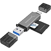 SABRENT USB 3.0 and USB Type-C OTG Card Reader Supports SD, SDHC, SDXC, MMC/MicroSD, T-Flash (CR-BCA2)