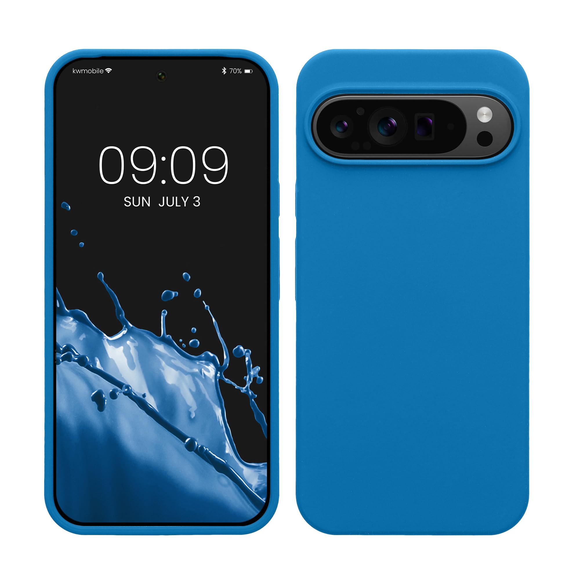 kwmobile Case Compatible with Google Pixel 9 Pro XL Case - TPU Silicone Phone Cover with Soft Finish - Blue Reef — image 1