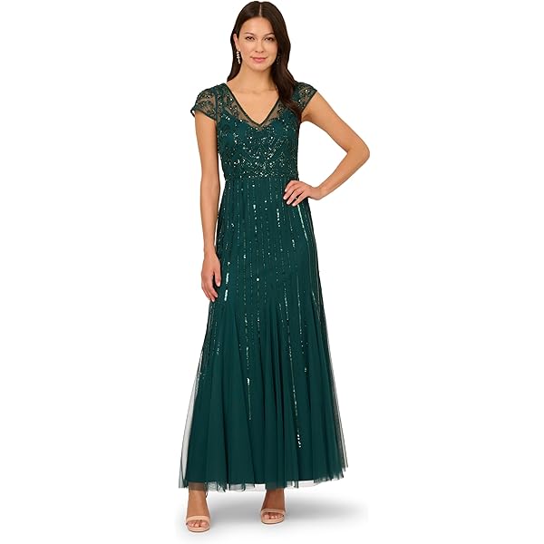 green emerald velvet dress Amazon.com: Adrianna Papell Women's Beaded Blouson Long Dress, Dusty  Emerald, 4 : Clothing, Shoes & Jewelry main image 1