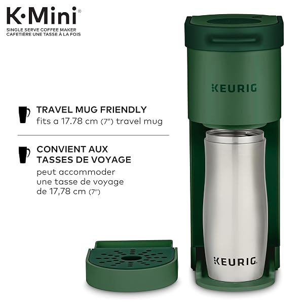 KEURIG K-MINI SINGLE SERVE K-CUP POD COFFEE MAKER, FEATURING AN ULTRA-SLEEK DESIGN, EVERGREEN