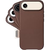 LONLI Classic | Gold-Rated Leather - European Genuine Vele Leather Case for iPhone Air - [Built-in Camera Control and Compatible with Magsafe] - Dark Saddle