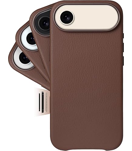 LONLI Classic | Gold-Rated Leather - European Genuine Vele Leather Case For IPhone 17 Pro - [Built-in Camera Control And Compatible With Magsafe] - Dark Saddle
