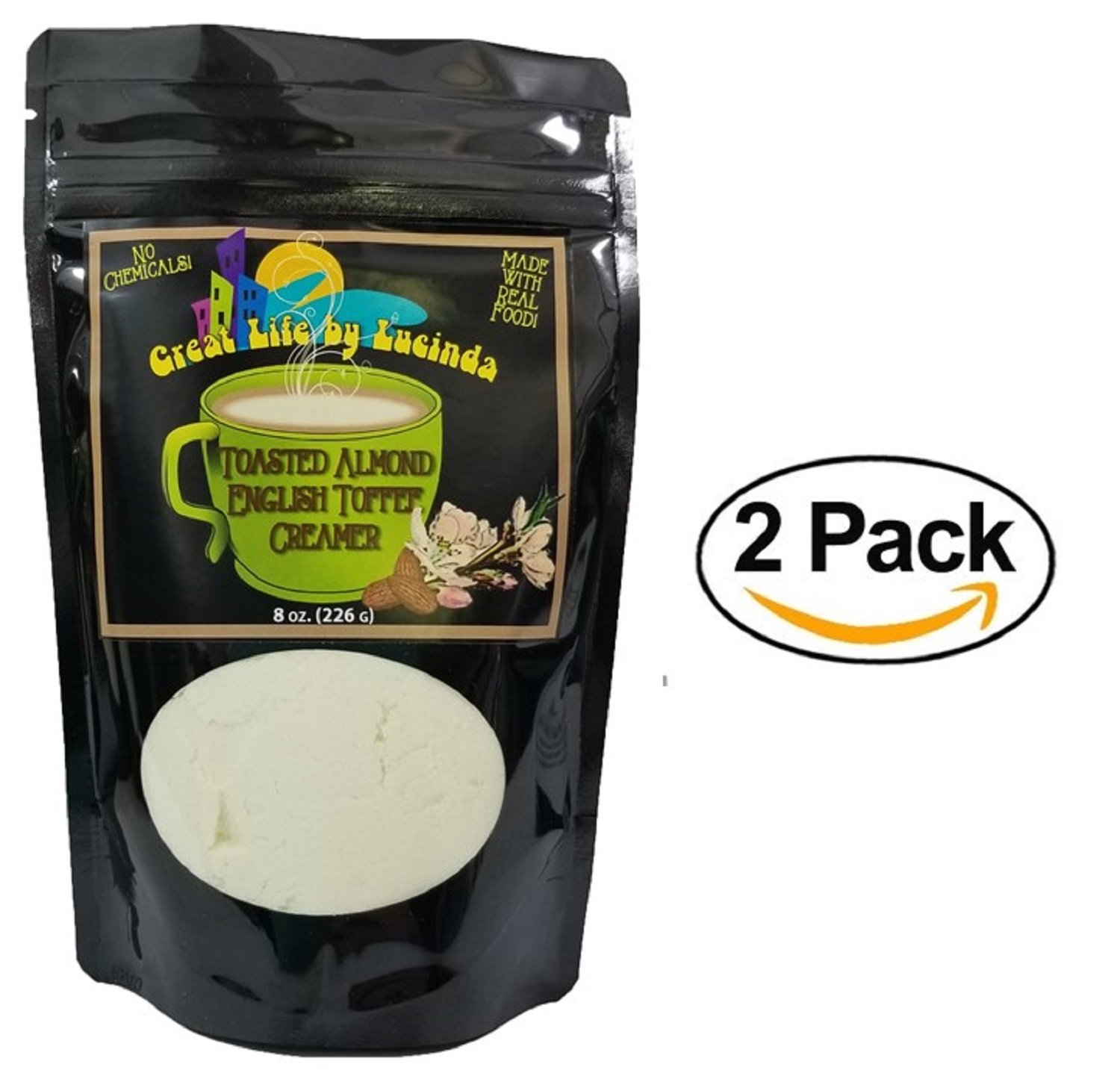 All Natural Gourmet Coffee Creamer Raspberry Almond Cheesecake, 8 Ounce