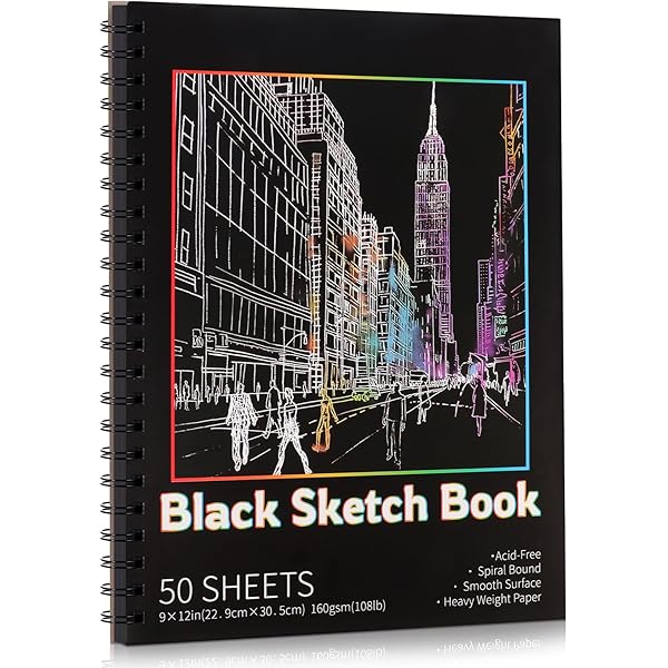 バルトーク　ブラックポケットブック（自筆スケッチ帳）ファクシミリ Studio Series Portable Black Paper Sketch Pad 6 x 9 inches (50