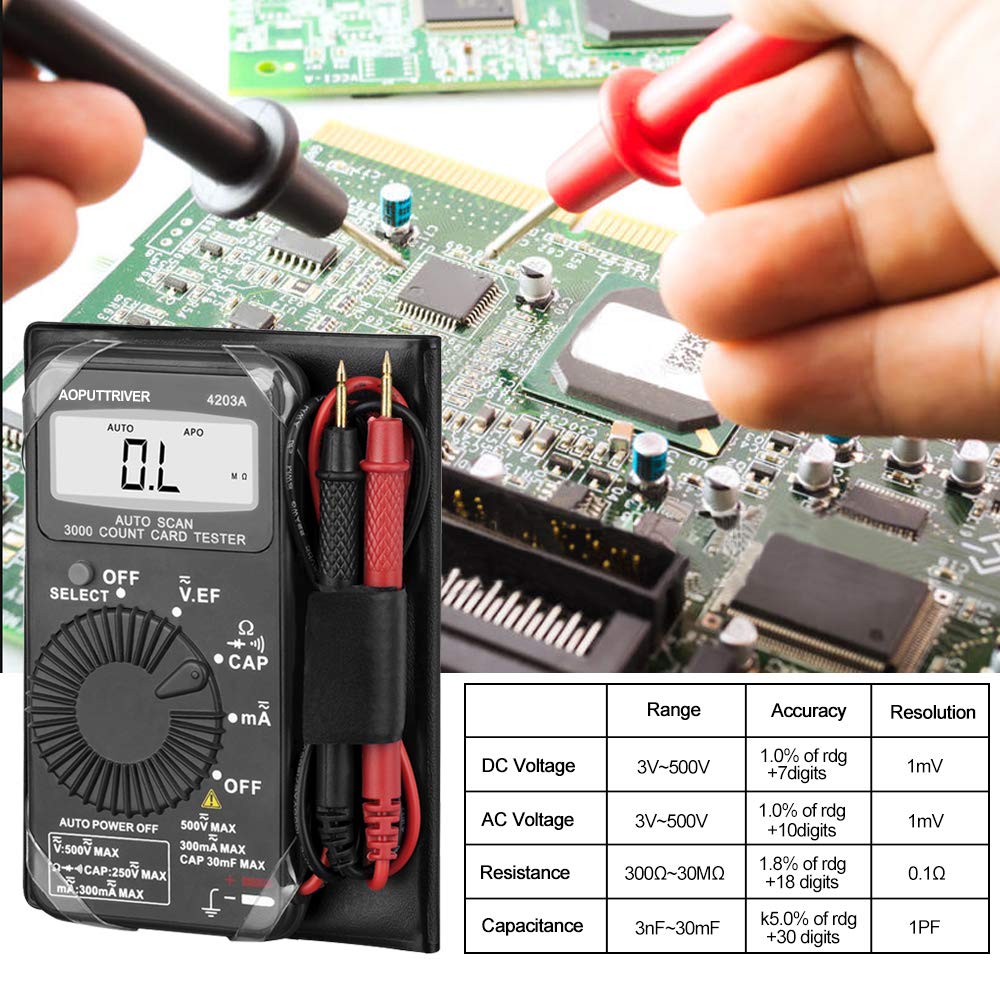 Mini Digital Multimeter AP4203 with 2999 Counts,AC/DC Voltage