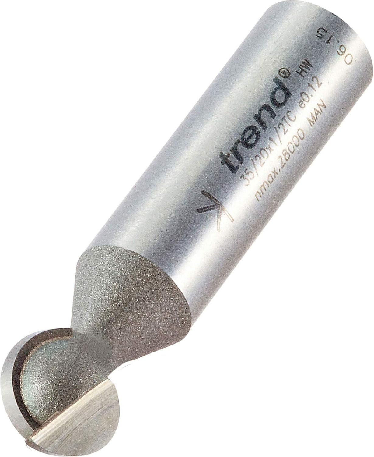 Trend Professional Ball Groover Router Cutter, 1/2 Inch Shank, 12.7mm Cut Diameter, 6.35mm Radius, 58mm Cut Length, 35/20X1/2TC
