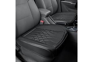 BOPUOVRE 2-Pack Leather Front Car Seat Covers - Bottom Car Seat Covers Fully Wrapped, Non-Slip and Waterproof, Fits Most Vehicles Black