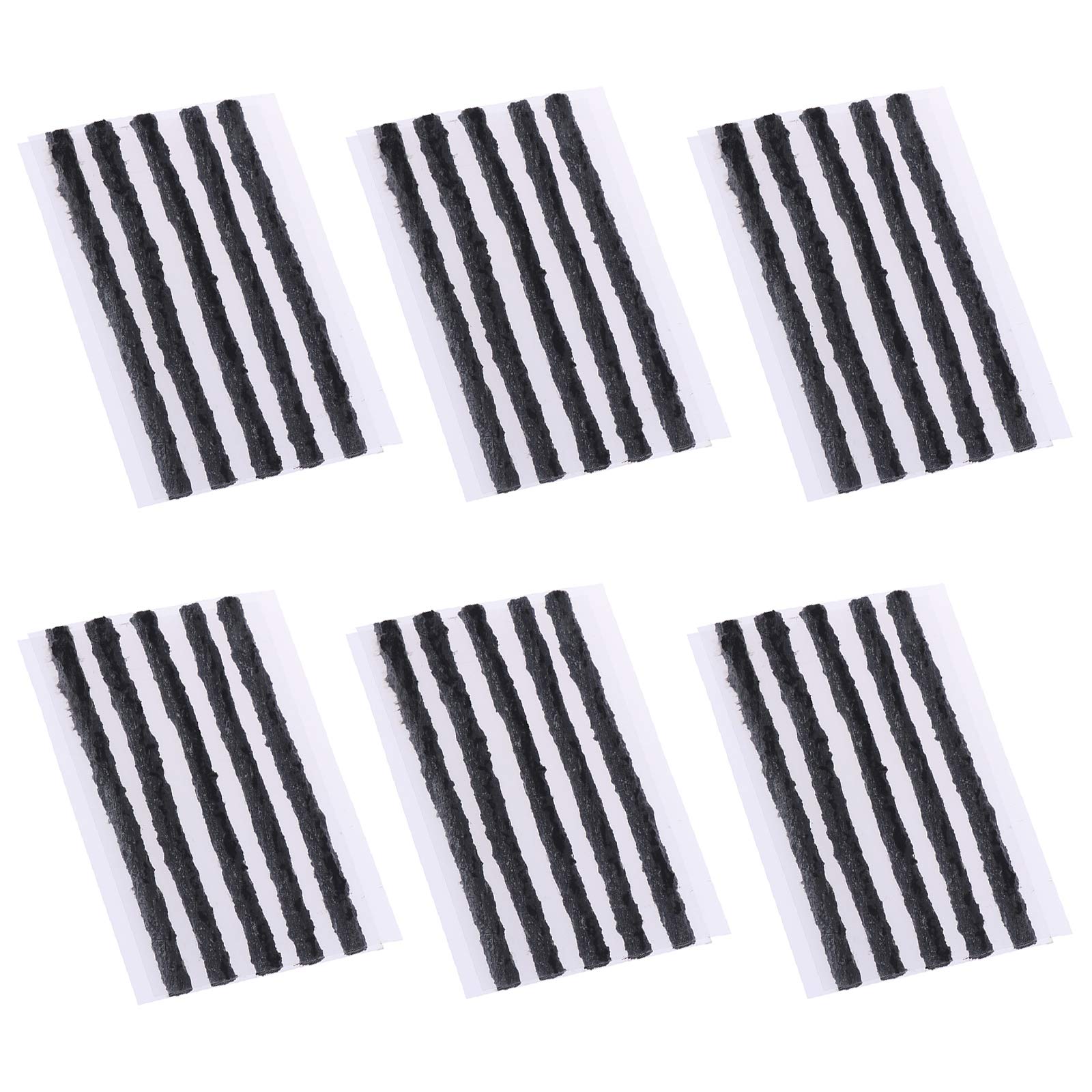 YankMooM 30Pcs Black Tire Repair Strings,100 x 6 mm Flat Tire Plug Puncture Repair Strings for Recovery Car Motorcycle Automotive Bike