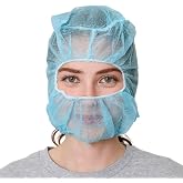 SAFEKO Polypropylene Hood, Disposable Catering Bonnets, Hairnet &amp; Beard Cover Combo for Work, Food Service