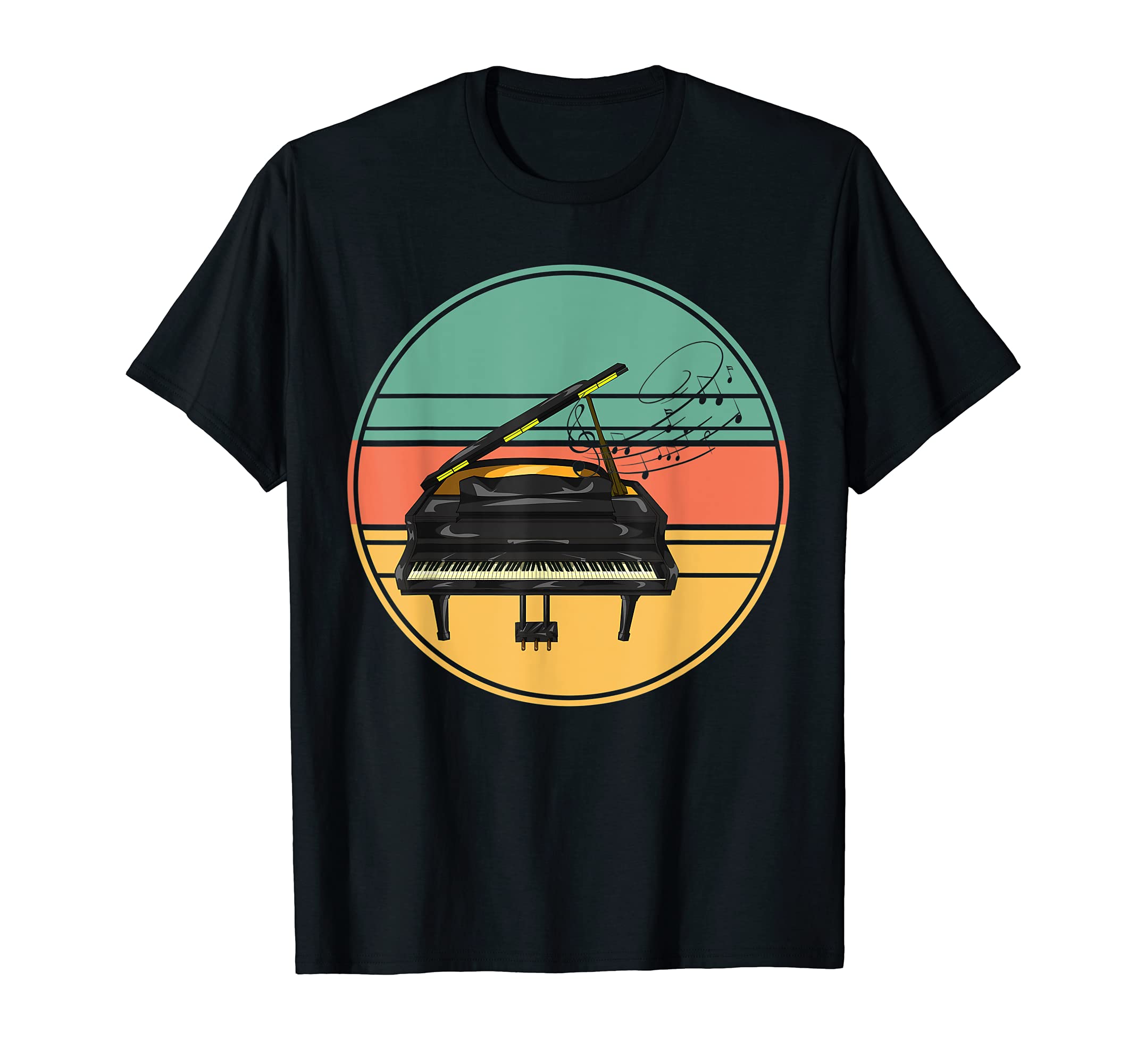 Retro Classical Musical Instrument Pianist Keyboard Piano T-Shirt