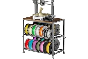 ZHOOGE 3D Printer Filament Storage Rack- Rolling Tabletop Filament Spool Storage Racks with Wheels, Filament Spools Organizer Stand for 3D Printer Filaments ABS/PLA/TPU/Nylon Accessories