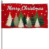 Drydiet Christmas Garden Flags 3x5 Ft Double Sided Merry Christmas Outdoor Flags Winter Xmas Holiday Pine Tree Banner for Porch Yards Gardens Parties and Outside Decoration