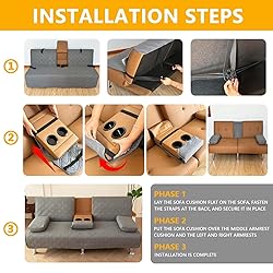 ZYXFYY 4 Pieces Click Clack Sofa Bed Cover 3