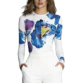 stylewe Long Sleeve Tops for Women Printed Crew Neck Slim Fit Casual Fashion T-Shirt