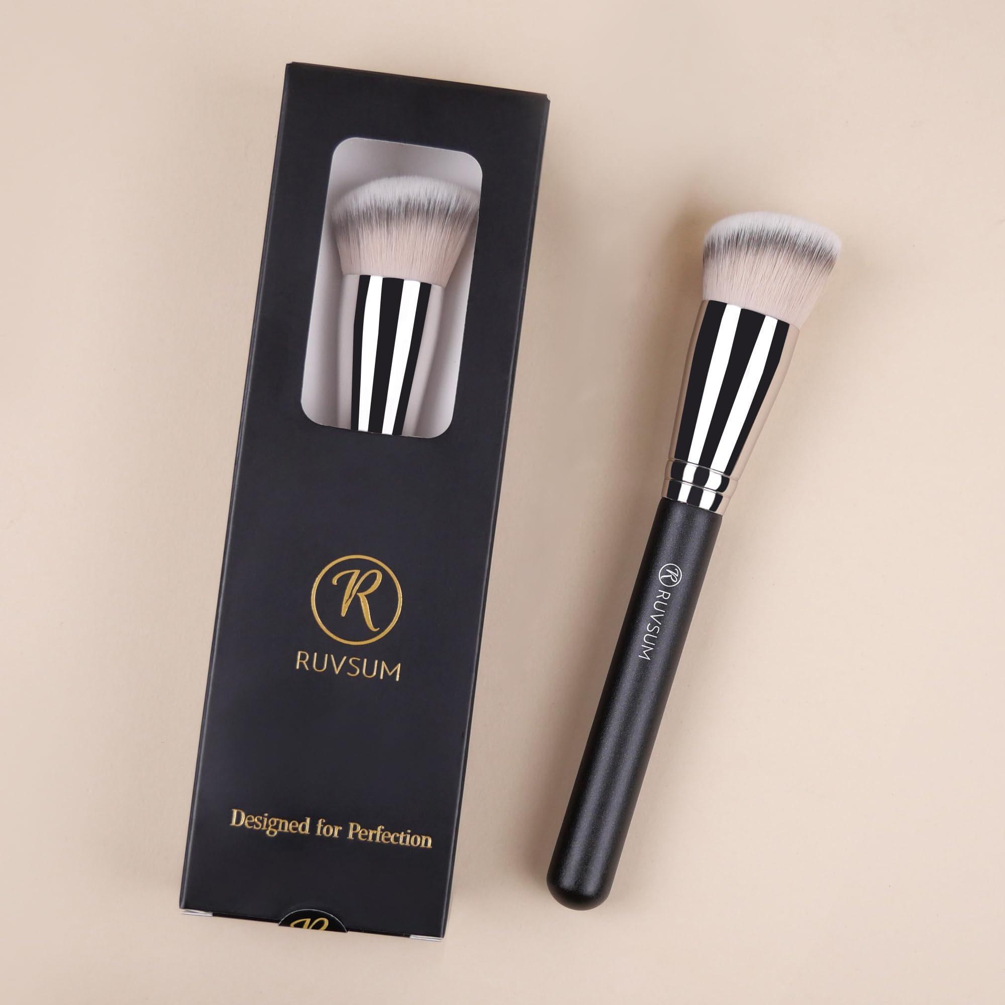 Mini Concealer Brush, Flat Top Makeup Brush for Under Eye and Spot, Soft Synthetic Bristles for Liquid or Cream, No Shedding, Travel Size, 6.4