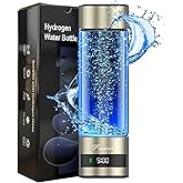 Hydrogen Water Bottle Generator – Portable Hydrogen Water Machine, Up to 6000 PPB | SPE/PEM Certified H₂ Tech | Hydrogen-Rich Water for Energy & Hydration | Healthy Gift for Family & Friends (Gold)