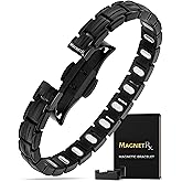 MagnetRX® Magnetic Bracelets for Women - EllipseMAX 5X Strength 5,000 Gauss Magnets - Designed in USA & PATENT PENDING - Premium Titanium Womens Magnetic Bracelet & Adjustable Length (Black)