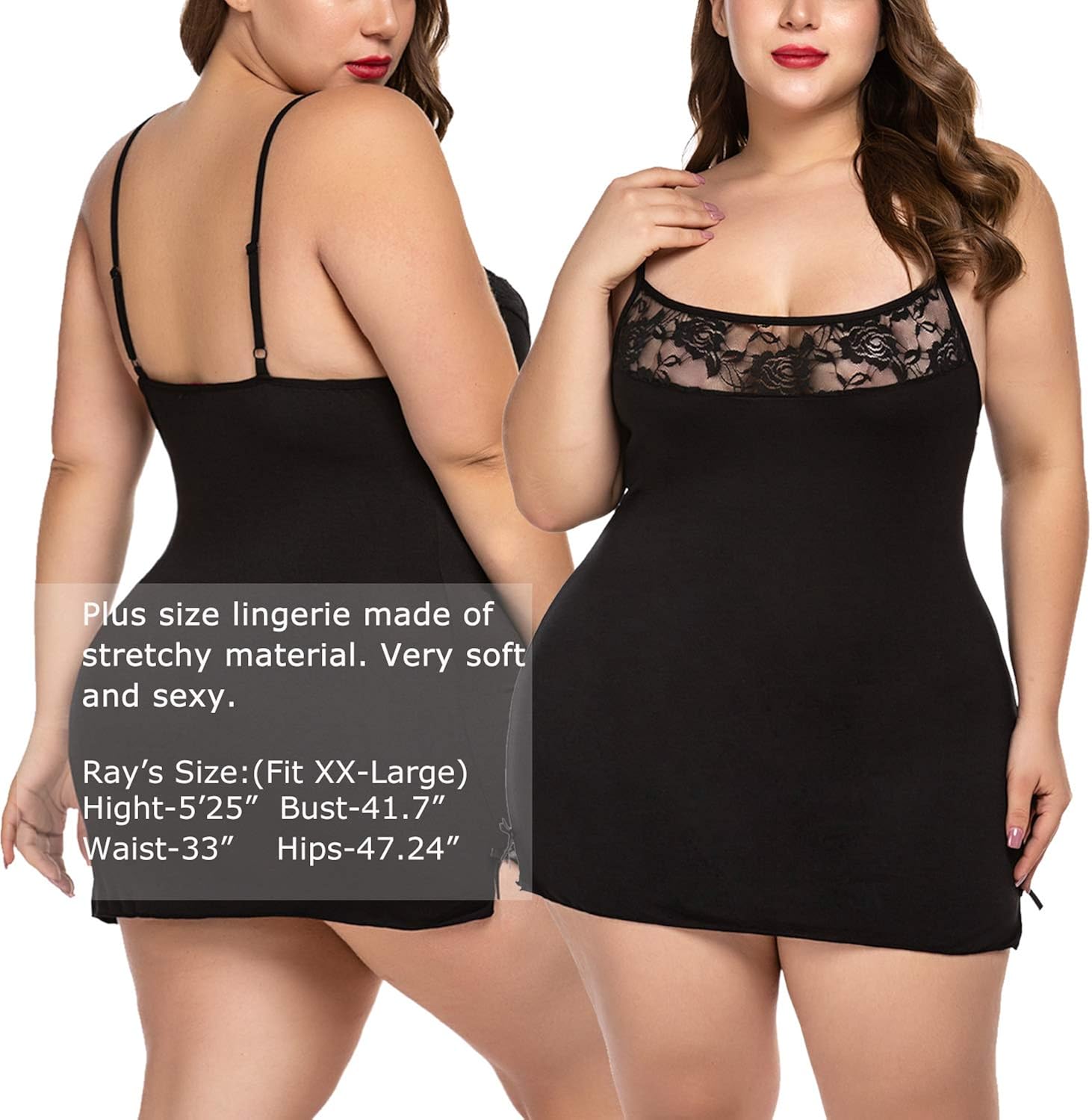 Avidlove Women Lingerie Sexy Sleepwear Lace Chemise Nightgown Babydoll Full Slips S-XXXL: Clothing