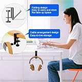 Goldmille Aluminum Headphone Stand Hook Under Desk Clamp Foldable Cable Clip view 4