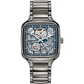 Rado - True Square Open Heart - Unisex Automatic Swiss Watch - 38mm Square Blue Dial - High-Tech Ceramic Bracelet - R27083202