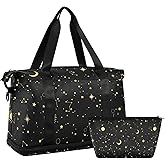 ALAZA Moon Sun Starry Night Gym Bag Sports Duffel Bag with Shoes Compartment, Overnight Weekender Travel Tote Bag for Women Men Trip College