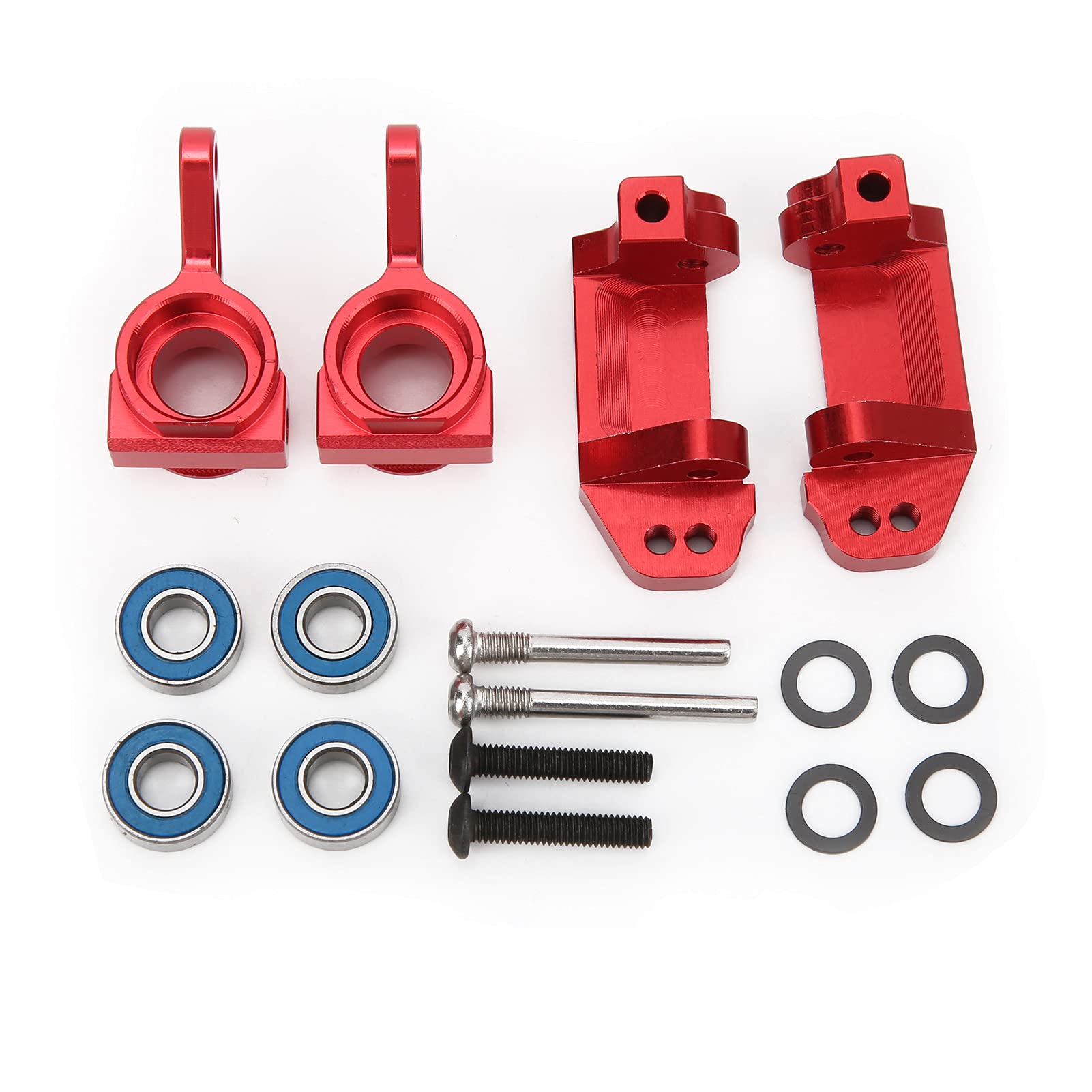 Vbestlife RC Car Steering Cup Seat Kit, RC Car Front C Hub Steering Knuckles Mount for Slash 2WD 1/10 RC Car(red)
