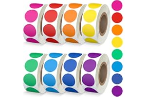 Misofuki 4000 PCS 3/4" Garage Sale Price Stickers Rolls for Office Classroom Student, 8 Colors Yard Sale Price Stickers for Home Decorative, Round Color Coding Labels, Circle Dot Stickers