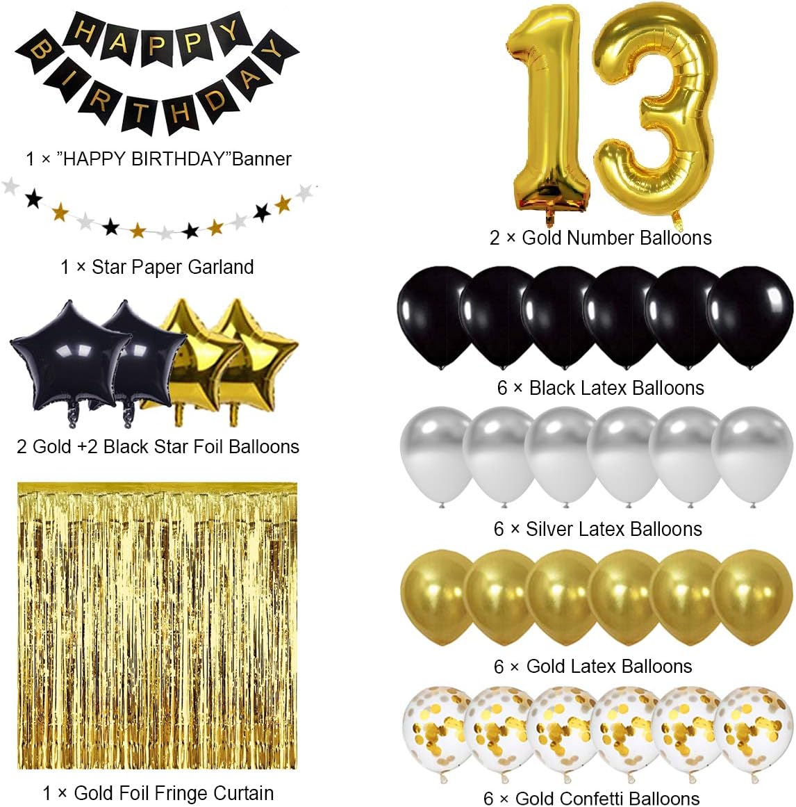 13 year old birthday balloons
